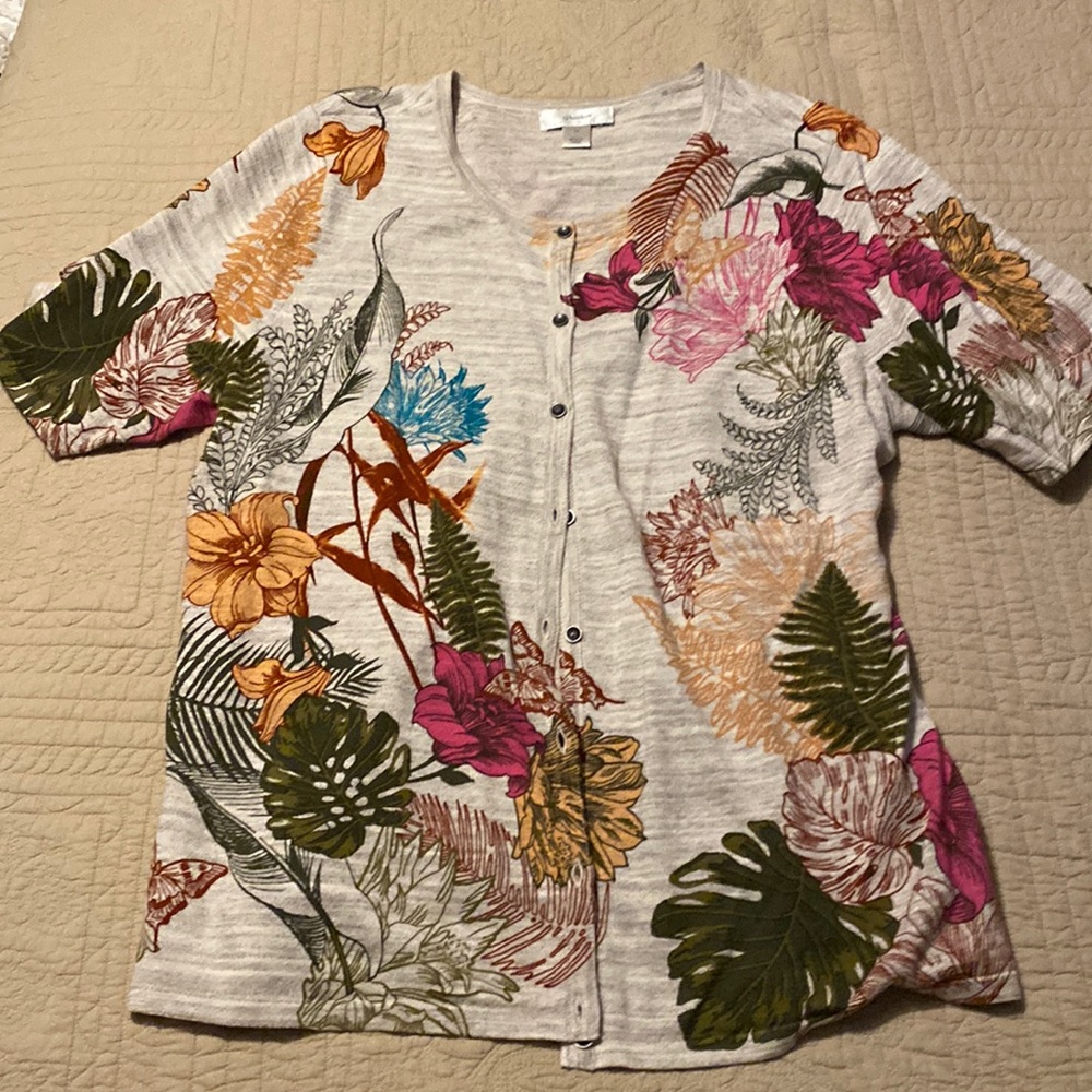 Short sleeve button up cardigan by C & B